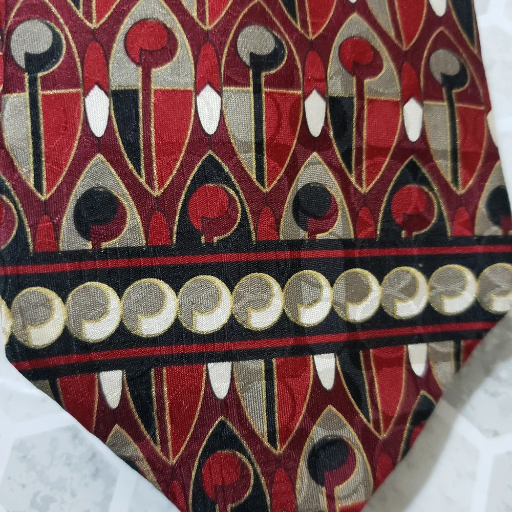 Henry Grethel  Mens Necktie Tie Burgundy - Picture 2 of 4